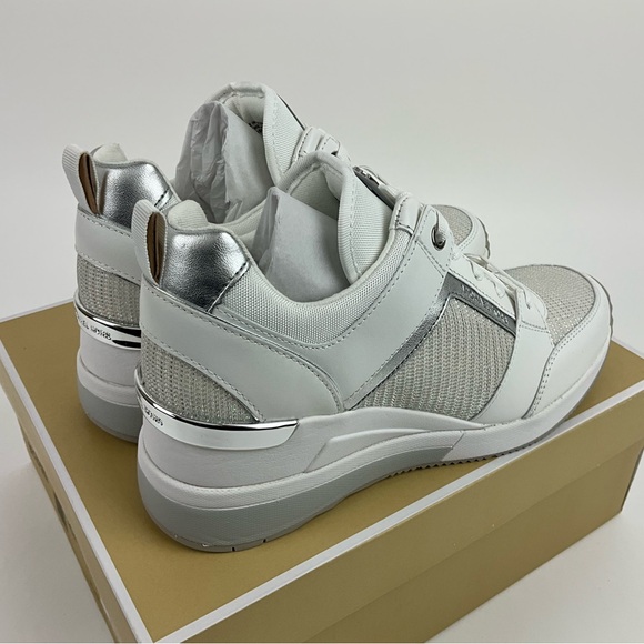 Michael Kors Women’s Georgie Trainer Glitter Chain Mesh New In Box - Picture 5 of 11